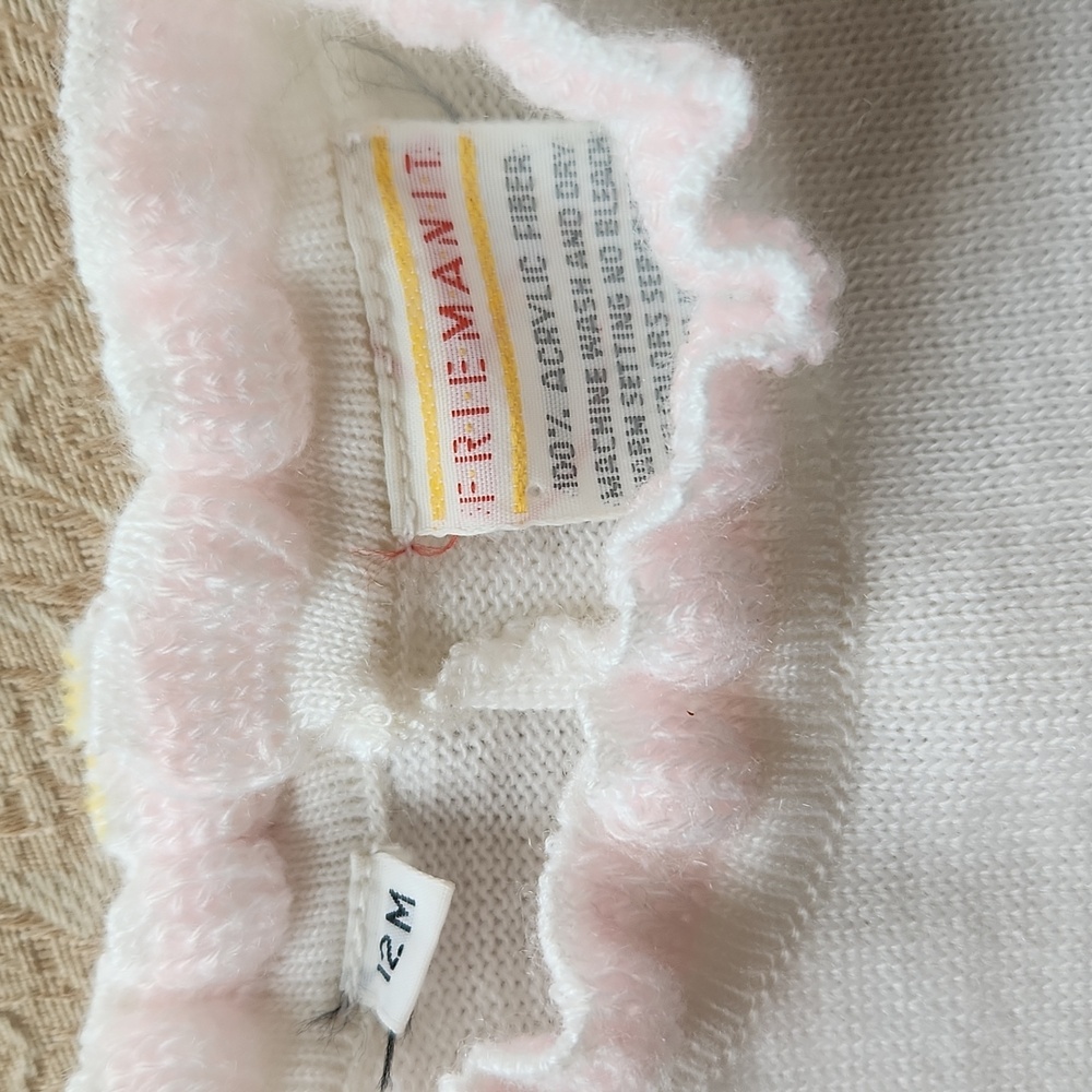 Beautiful Vintage White and Pink Baby Romper - Picture 2 of 3